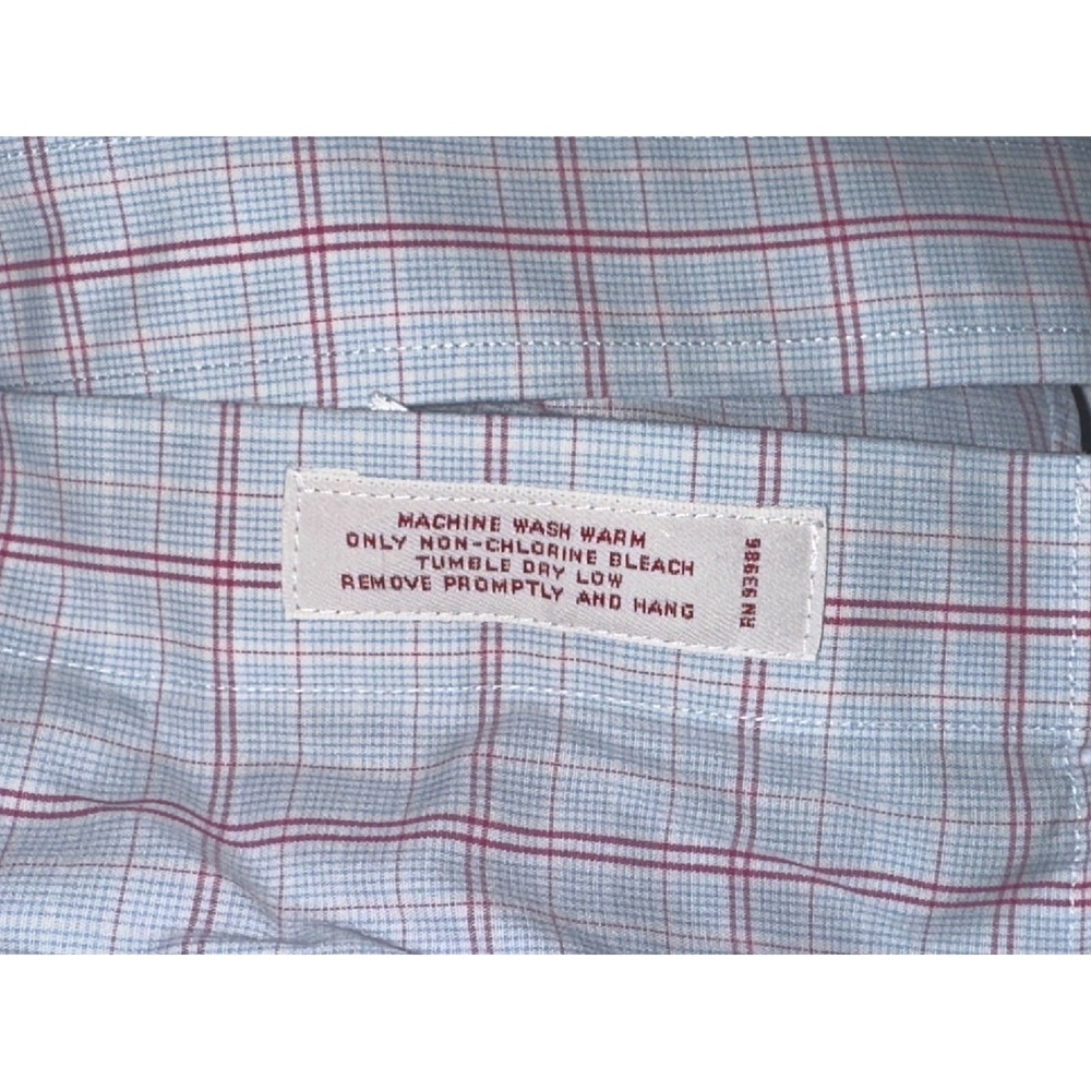 Brooks Brothers Mens Regular Fit Non-Iron Cotton Dress Shirt Blue & Red Plaid - Picture 4 of 5